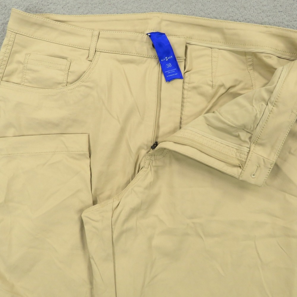 Kit and Ace Pants Men 38x32 Khaki Lightweight Straight Commuter Chinos Flex